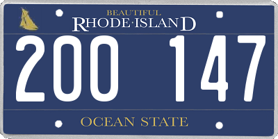 RI license plate 200147