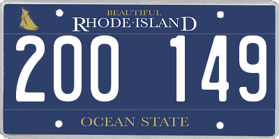 RI license plate 200149