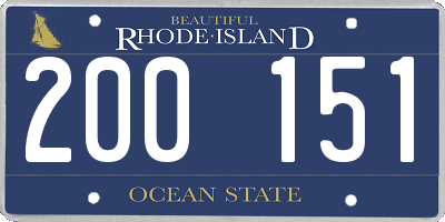 RI license plate 200151
