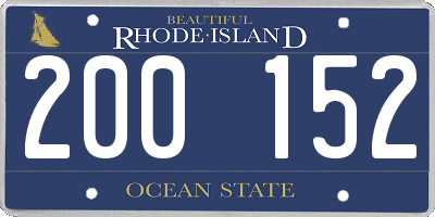 RI license plate 200152