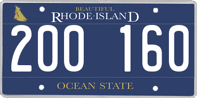 RI license plate 200160