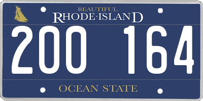 RI license plate 200164