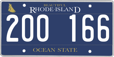 RI license plate 200166