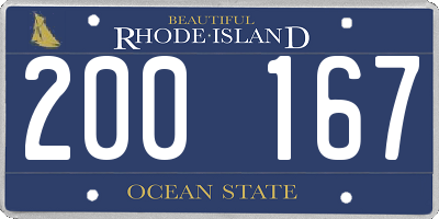 RI license plate 200167
