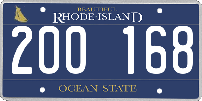 RI license plate 200168