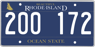 RI license plate 200172