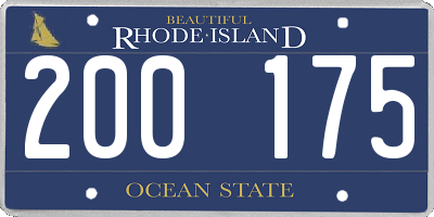 RI license plate 200175