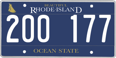 RI license plate 200177