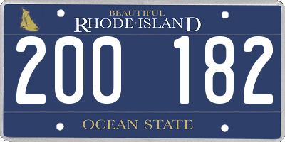 RI license plate 200182