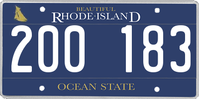 RI license plate 200183