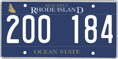RI license plate 200184