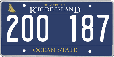 RI license plate 200187