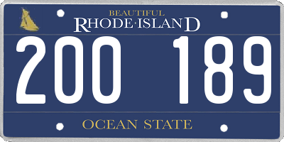 RI license plate 200189