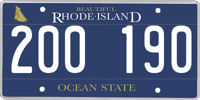 RI license plate 200190