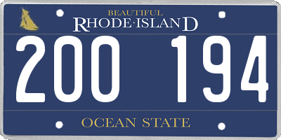 RI license plate 200194