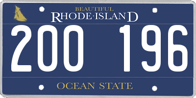RI license plate 200196