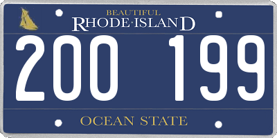 RI license plate 200199