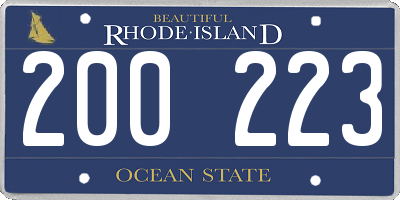 RI license plate 200223
