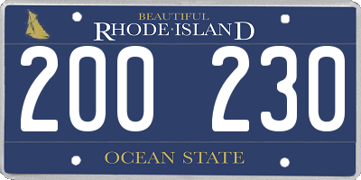 RI license plate 200230