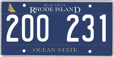 RI license plate 200231