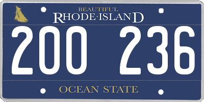 RI license plate 200236