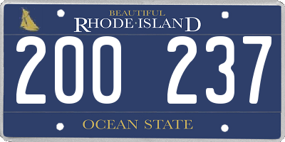 RI license plate 200237