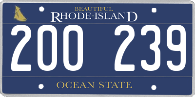 RI license plate 200239