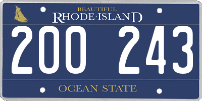 RI license plate 200243