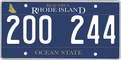 RI license plate 200244