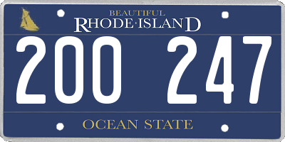 RI license plate 200247