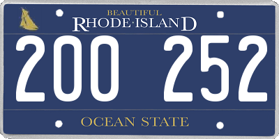 RI license plate 200252