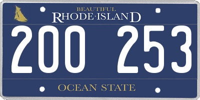 RI license plate 200253