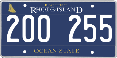 RI license plate 200255