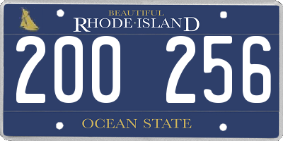 RI license plate 200256
