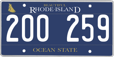 RI license plate 200259