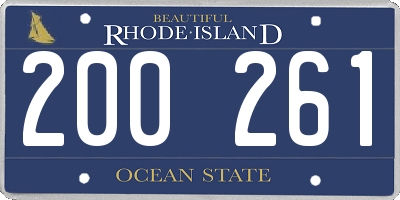 RI license plate 200261