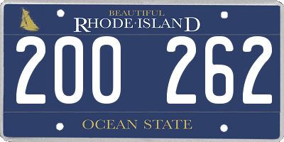 RI license plate 200262