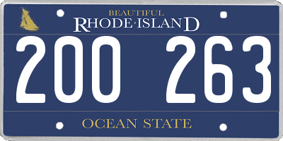 RI license plate 200263