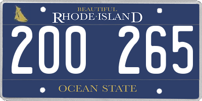 RI license plate 200265