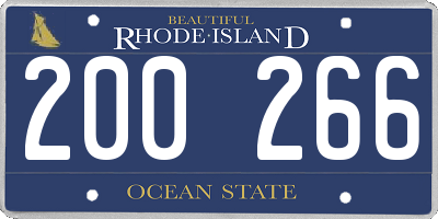 RI license plate 200266