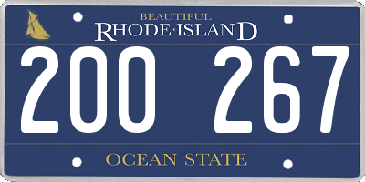 RI license plate 200267