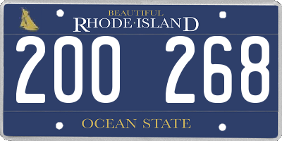 RI license plate 200268