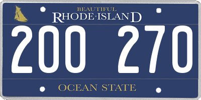 RI license plate 200270