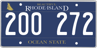 RI license plate 200272