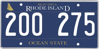 RI license plate 200275