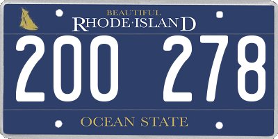 RI license plate 200278
