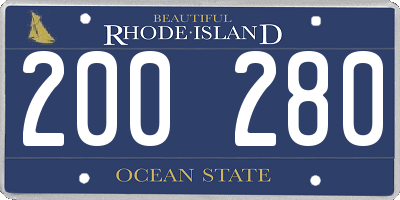 RI license plate 200280