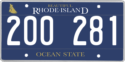 RI license plate 200281