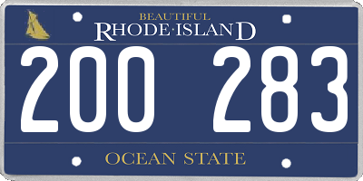 RI license plate 200283