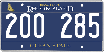 RI license plate 200285